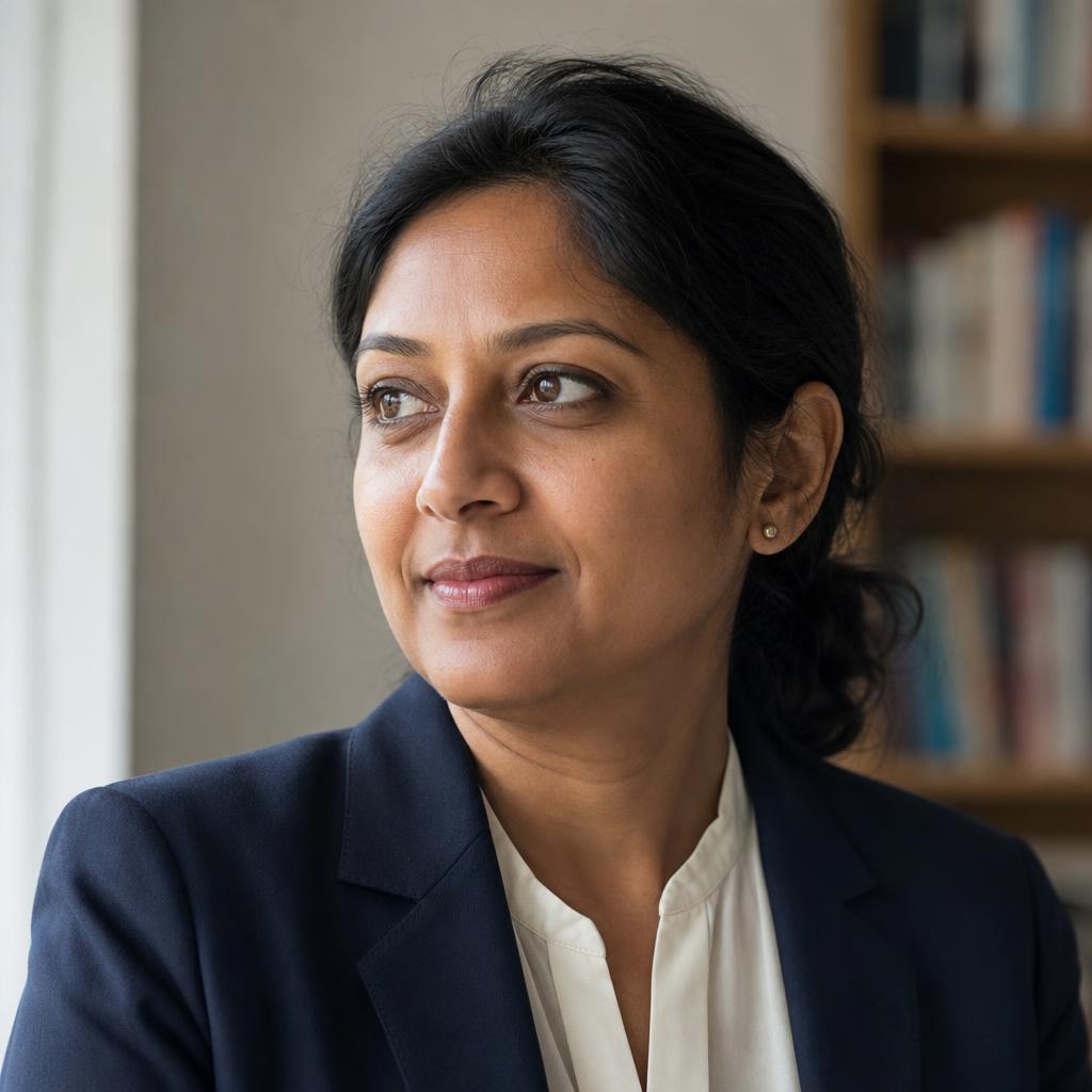 Portrait of Priya, a chartered accountant from United Kingdom